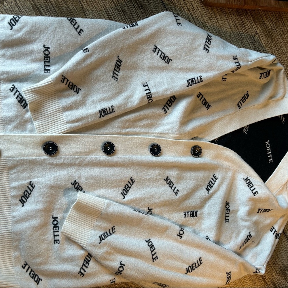 Joelle White Cardigan with Black Buttons